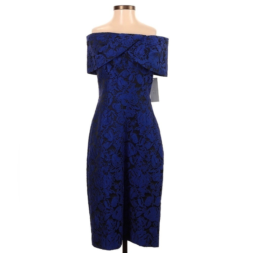 Rickie Freeman For Teri Jon Off-Shoulder Lace Dress - Picture 4 of 8